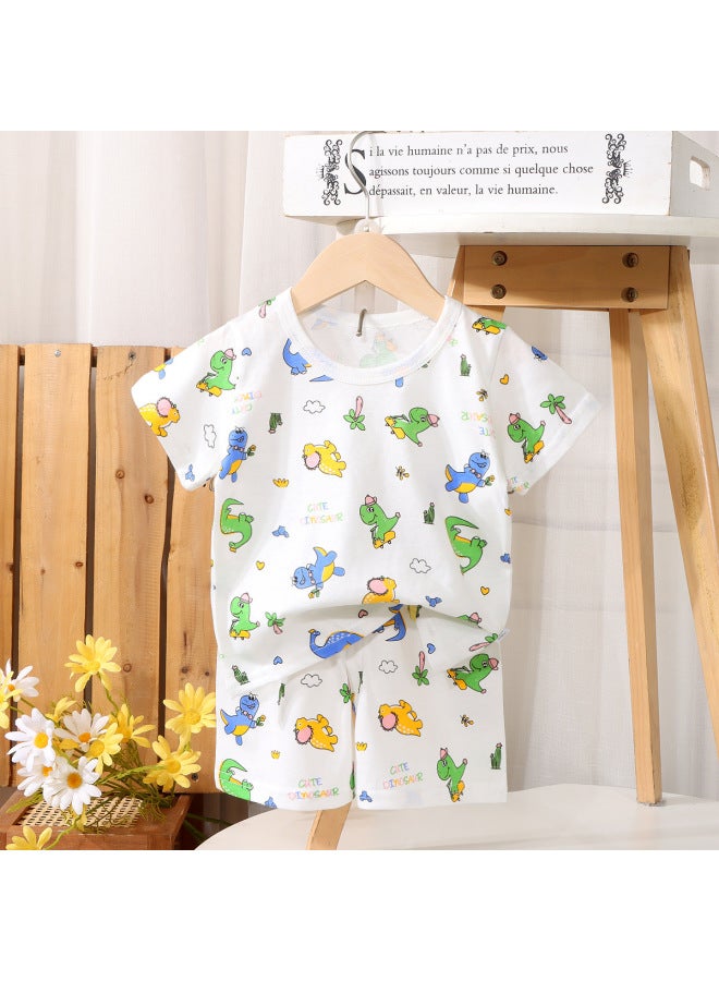 Children's Pajamas, All-cotton, New Summer Style, Short-sleeved Shorts For Boys And Girls, Home Wear, Can Be Worn Outside, Baby Air-conditioning Clothing Set