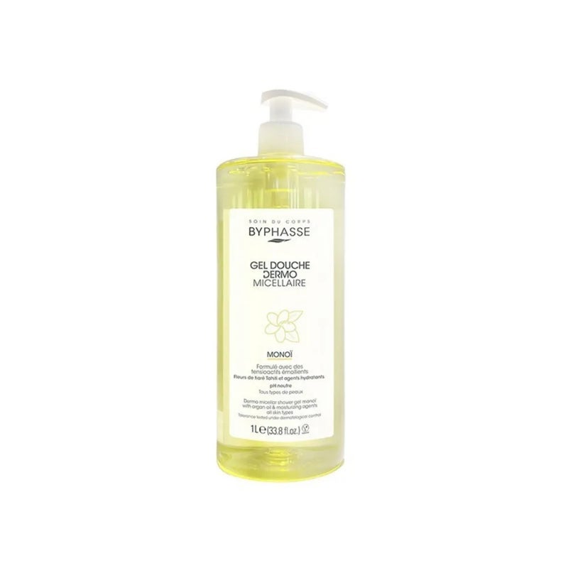 Byphasse Dermo Micellar Shower Gel with Monoi Oil, Tiare Flower Extract- 1Ltr