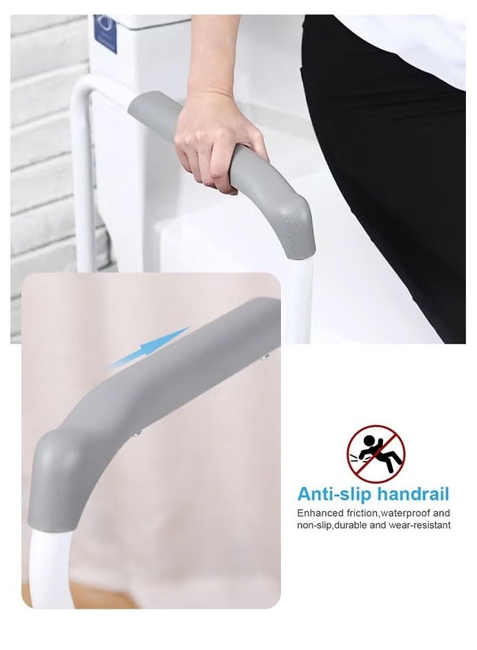 قضبان سلامة المراحيض، الارتفاع والعرض قابلة للتعديل، مناسبة لأي مرحاض، قضبان سلامة كبار السن - Image 5