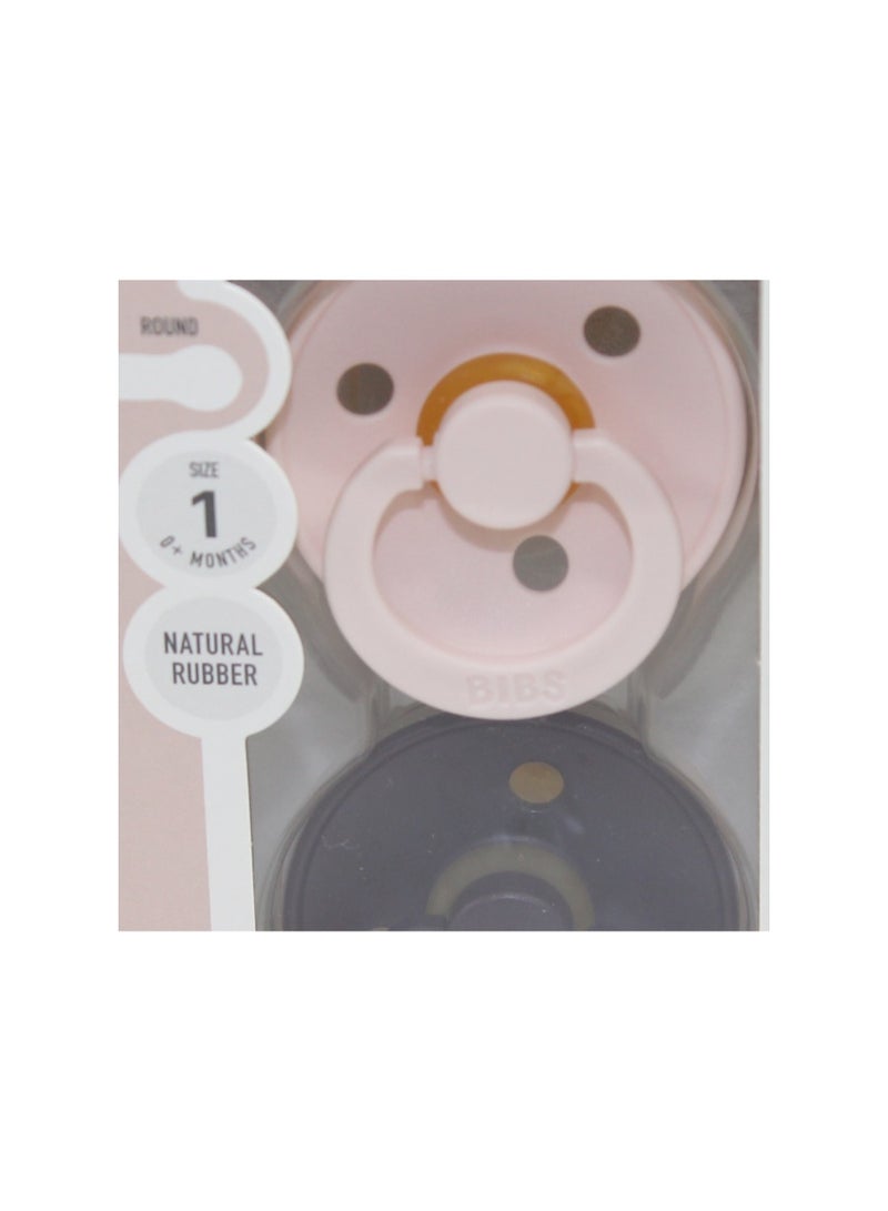 BIBS Pacifier Colour 2 Pack – Latex Size 1 Petal/Plum - Image 3