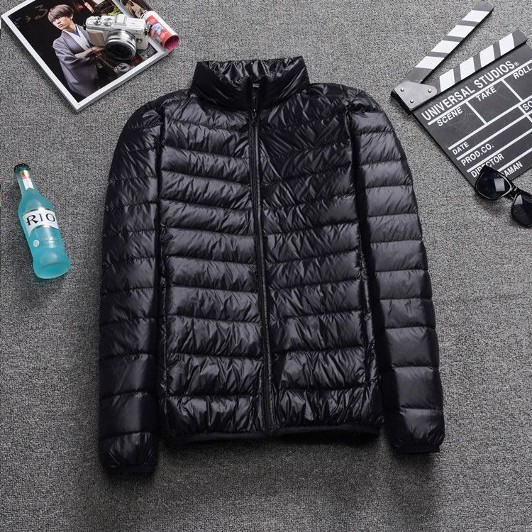 Generic Mens Lightweight Padded Jacket Winter 2023 Black Collar - Image 1