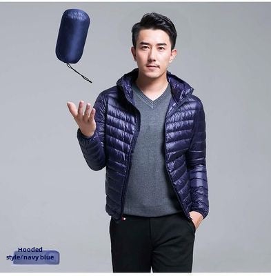 Generic Mens Lightweight Padded Jacket Winter 2023 Black Collar - Image 3