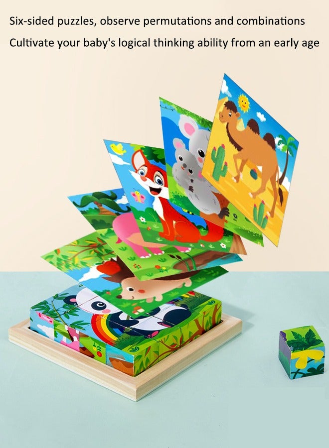 3D Animal puzzle toys wooden puzzles 3D Puzzle 16 capsules Traffic-themed puzzles Six painted wooden puzzles Three-dimensional assembling toys Educational toys for early education  - Image 5