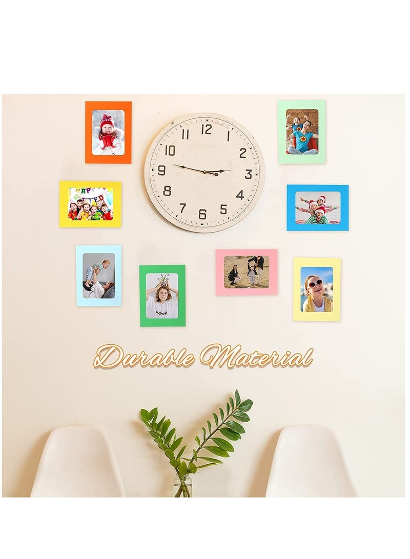 Paper Picture Frames 10PCS Colorful DIY Creative Retro Kraft Paper Polaroid Films Hanging Album Frame with Wood Clips and Jute Twine for Home School Office Wall Decoration (4x6 inch) - Image 4