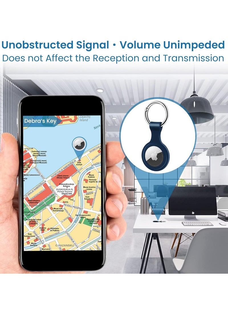 4 Pack Protective Air Tag Case Waterproof Liquid Silicone for Apple Airtags Keychain Key Ring Anti Lost AirTag Tracker Holder Anti Scratch Air Tags Cover Loop Finder Items GPS Accessories - Image 5