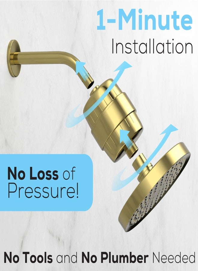 SparkPod 23 Stage Shower Head Filter for Dry Hair and Skin - High Output Universal Shower Filters to Remove Toxic Chemicals, Chlorine & Heavy Metals (Egyptian Gold) - Image 5