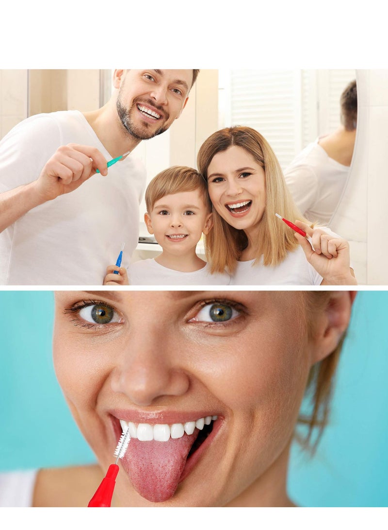 KASTWAVE Tooth Gap Brush, 50 Pieces of Toothpick Floss Head Oral Hygiene Brush Colored Tooth Gap Brush 0.7-1.2mm Braces Cleaning Brush Clean White (Green, Blue, Orange, Red, Light Blue)  - Image 5