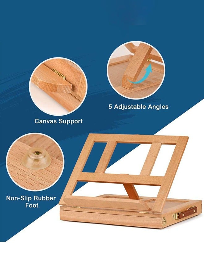 Miya Tabletop Art Easel for Drawing, Adjustable Desk Easel, Portable Art Easel Box for Beginners and Professionals - Image 3