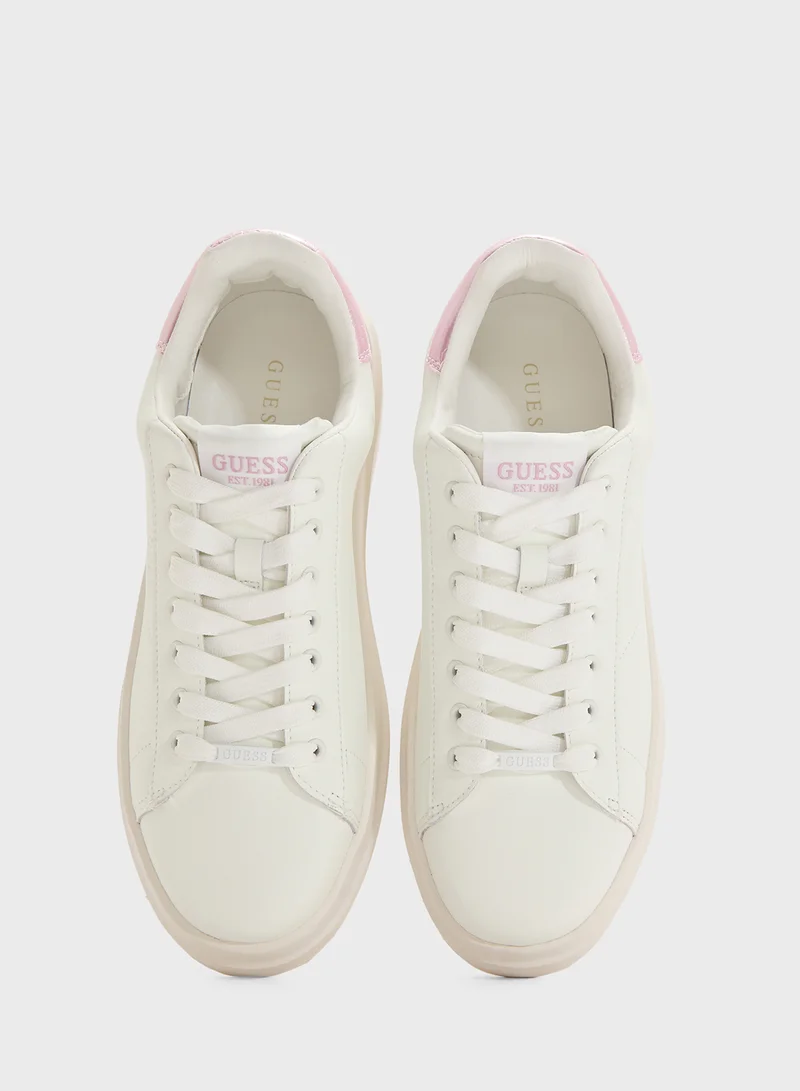 GUESS Logo Detailed Lace Up Low Top Sneakers
