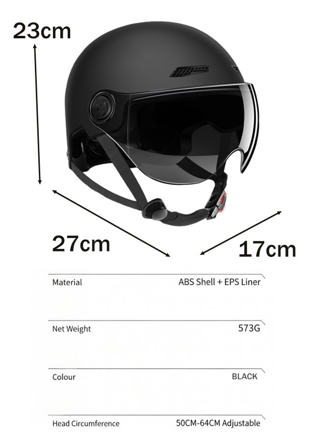 Purrhappy Electric Bike Helmet, 3c Certified Motorcycle Helmet, Scooter Helmet With Detachable Goggles, Abs Shell Eps Liner Lightweight Safety Helmet, Adjustable Head Circumference, For Adult Men Women Commuting(black)) - Image 2