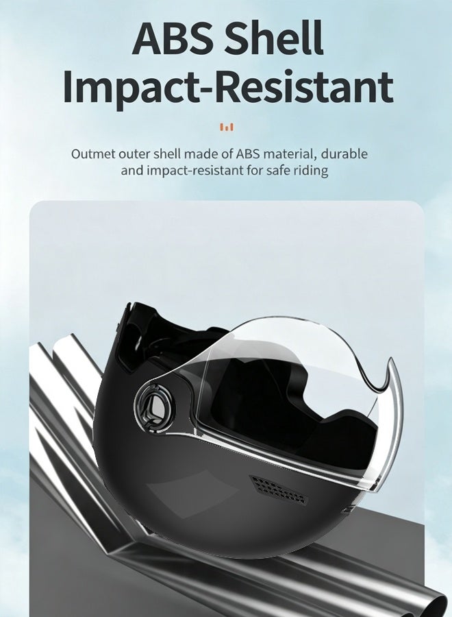 Purrhappy Electric Bike Helmet, 3c Certified Motorcycle Helmet, Scooter Helmet With Detachable Goggles, Abs Shell Eps Liner Lightweight Safety Helmet, Adjustable Head Circumference, For Adult Men Women Commuting(black)) - Image 3