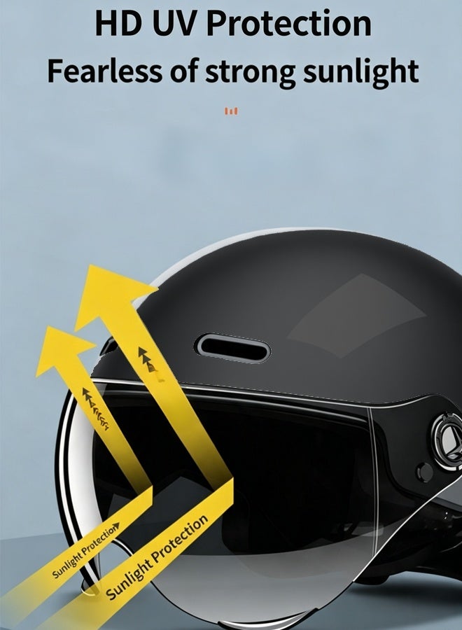 Purrhappy Electric Bike Helmet, 3c Certified Motorcycle Helmet, Scooter Helmet With Detachable Goggles, Abs Shell Eps Liner Lightweight Safety Helmet, Adjustable Head Circumference, For Adult Men Women Commuting(black)) - Image 5