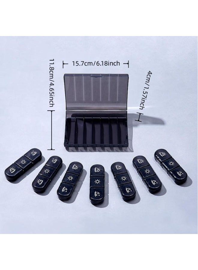 Weekly Pill Organizer 3 Times a Day, Portable Travel Pill Box 7 Day with Large Pill Containers, Light-Proof Pill Case for Vitamins, Medication, Supplements and Fish Oils - Image 2