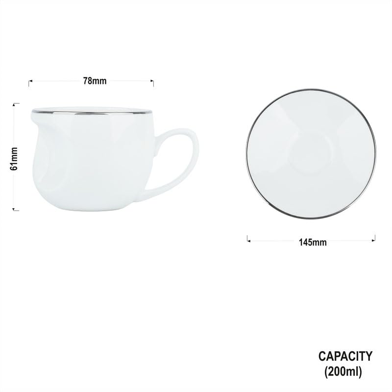 Dandy lines England by DATA Dandy Lines Face Platinum Band Cups and Sacuers, 50004, Pack of 12 - Image 5