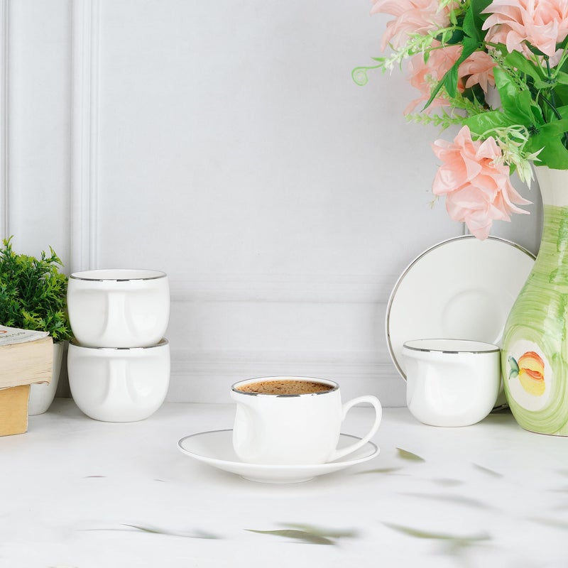 Dandy lines England by DATA Dandy Lines Face Platinum Band Cups and Sacuers, 50004, Pack of 12 - Image 3