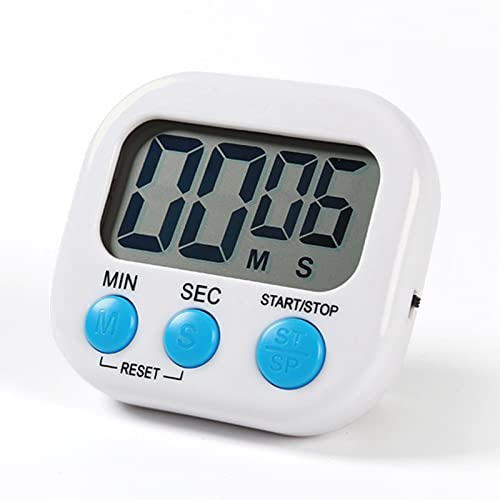 Digital Kitchen Timer Magnetic Backing Stand Timers for Baking Kitchen Study Exercise Training Count upCount down Clock Loud AlarmWHITE