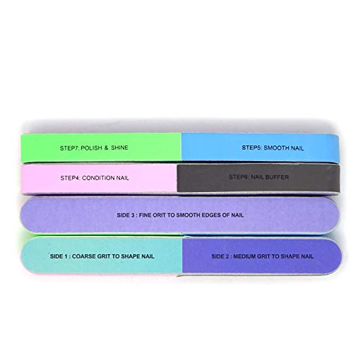 Vitalogy - Nail File and Buffer for Pedicure and Manicure - 7 Ways Filer for Nail Repair, Nail Care Tool, Washable Emery Boards, All-in-One Shaping & Buffing, Easy to Use for Women and Men - Pack of 2 - Image 4