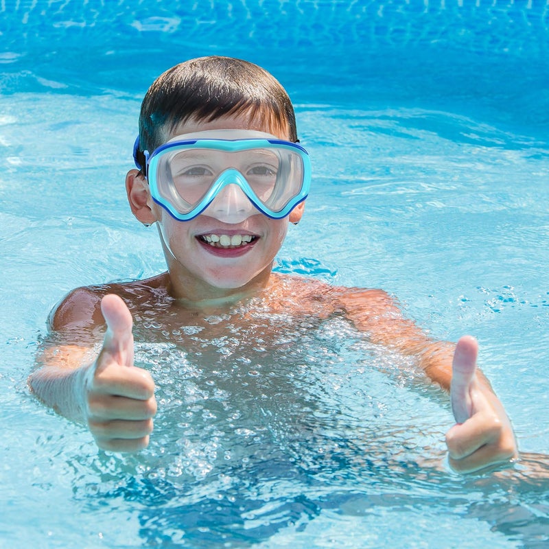 RUIGAO 2PK Kids Goggles Age 6-14, Diving Mask Elastic No TangleStrap, Swimming Goggles with Nose Cover - Image 5