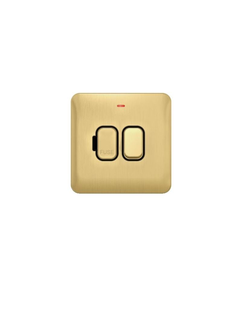 Schneider Electric Lisse GGBL5011BSB Switched FCU - LED Indicator - 13A DP Satin Brass with Black Interior - Image 3