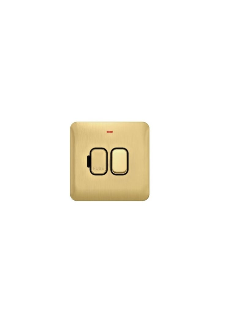 Schneider Electric Lisse GGBL5011BSB Switched FCU - LED Indicator - 13A DP Satin Brass with Black Interior - Image 2