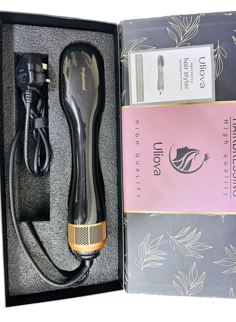 Uliova Professional Hair Styling 2 In 1 Brush One Step Hair Dryer And Styler Electric Hot Air Brush Ceramic Hair Straightener Comb - Image 3