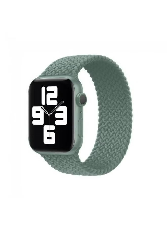 vesus - Braided Solo Loop Elastic Replacement Band Small For Apple Watch 42/44/45mm Green - Image 1