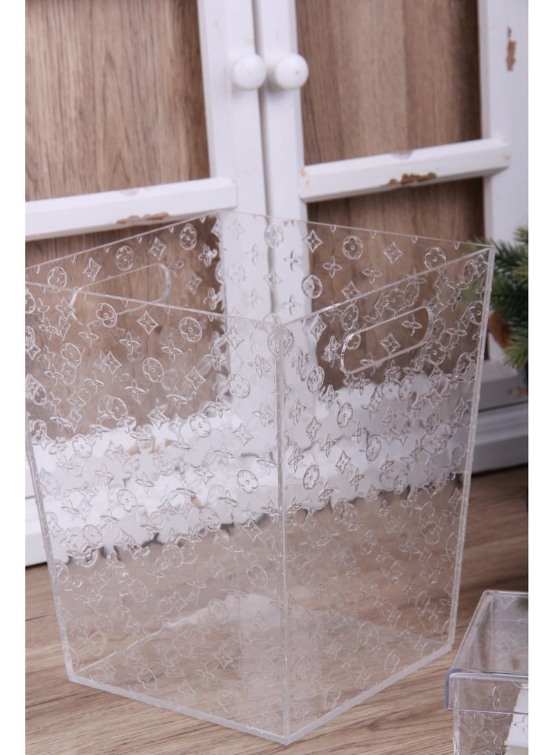 Trash can and tissue box set of two pieces, /transparent  - Image 2