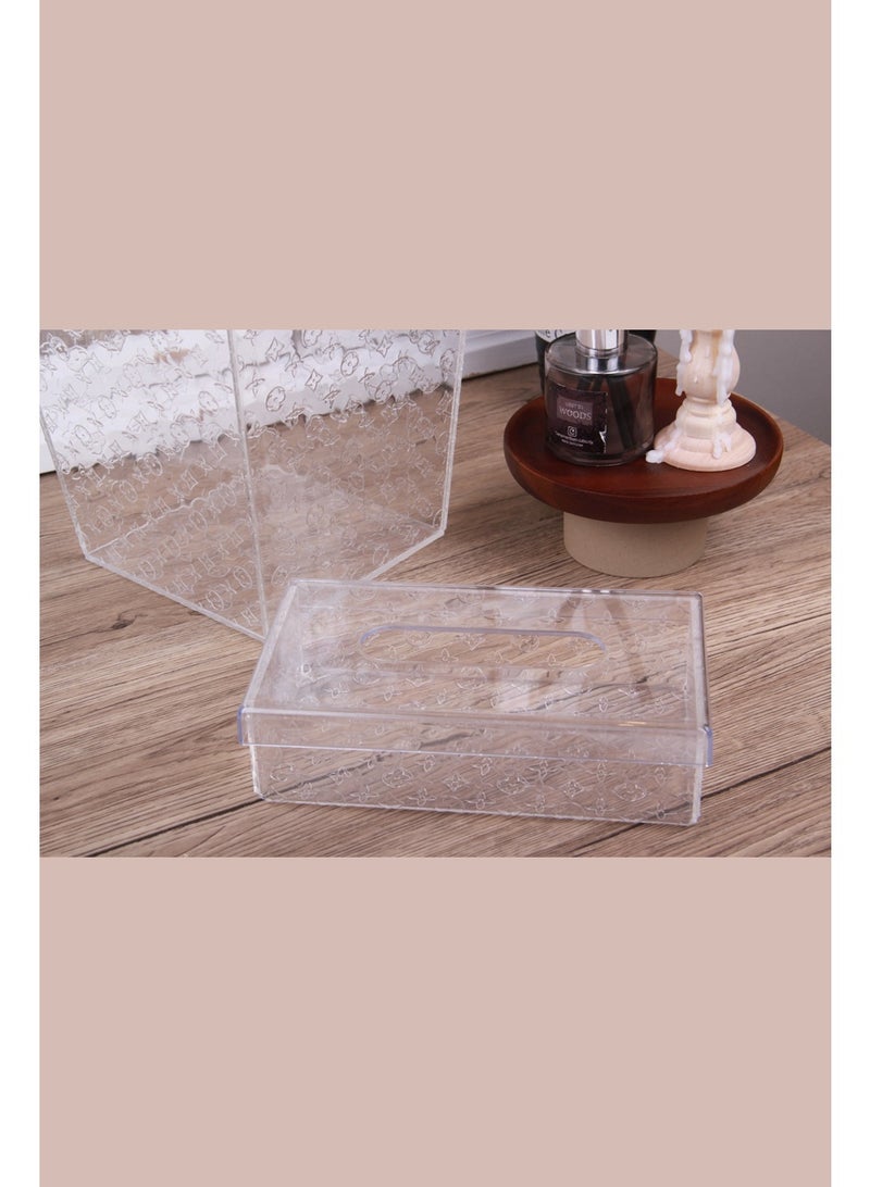 Trash can and tissue box set of two pieces, /transparent  - Image 4