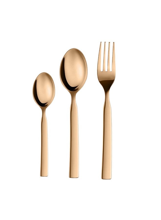 FnS Allie 18 pcs Stainless Steel Rose Gold Cutlery Set (6 Dinner Spoon, 6 Dinner Forks, 6 Teaspoon) - Image 2