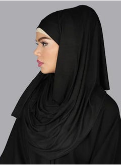 SHOPI Jersey Stretch Shailah Hijab Muslim Islamic Arab Scarf Headscarf Abaya Shawl Scarves Soft-Black  - Image 3