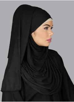 SHOPI Jersey Stretch Shailah Hijab Muslim Islamic Arab Scarf Headscarf Abaya Shawl Scarves Soft-Black  - Image 2