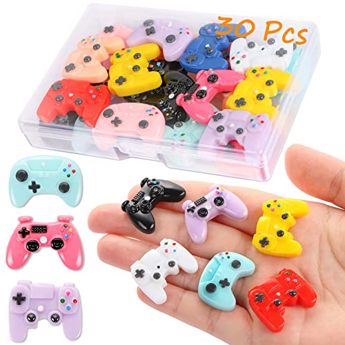 CCOZN 30 Pcs Video Game Controller Decor for Crafts, Flatback Resin Beads Video Game Controller Beads Mini Game Controllers Embellishments for Adults DIY Scrapbooking Supplies - Image 1
