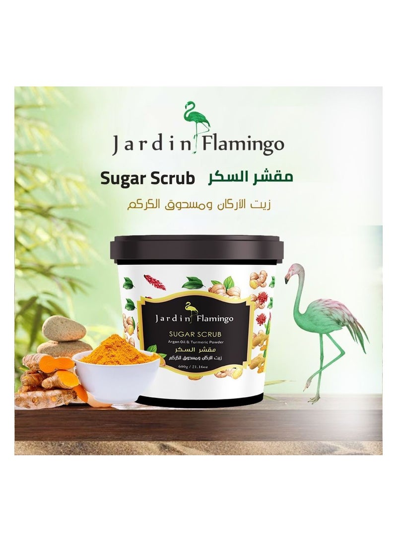 Jardin Flamingo Sugar Scrub Argan Oil & Tumeric 600 grams - Image 1
