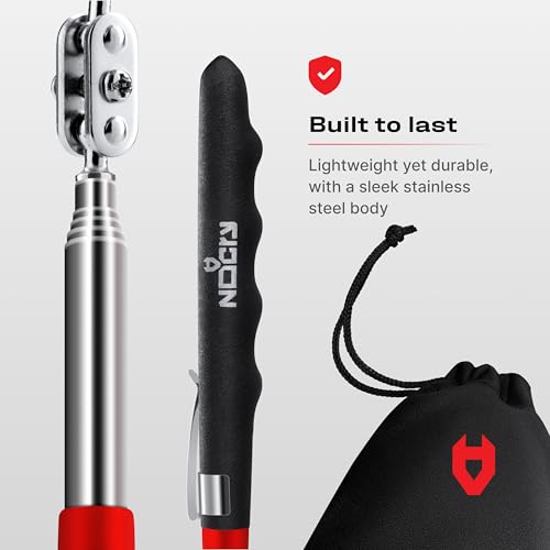 NoCry مرآة تفتيش قابلة للتمديد من NoCry - مرآة دائرية بحجم 3.23 بوصة على عصا؛ حقيبة تخزين 2 في 1؛ مرآة قابلة للتمديد حتى 30 بوصة؛ مقبض غير قابل للانزلاق؛ مرآة تفتيش بزاوية 360° برأس دوار قابل للتمديد - Image 5