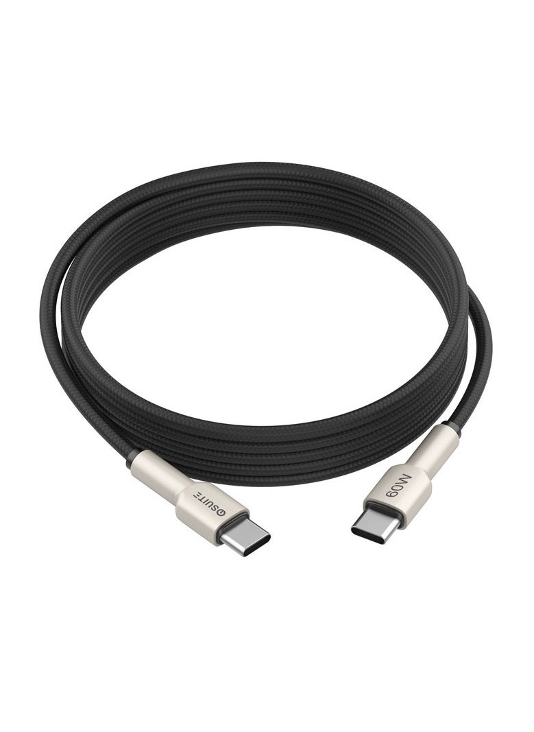 iOsuite iOsuite Zinc Alloy Head (USB-C) TO (USB-C) Cable - 60W - 1.2M - Black - DC48A  - Image 3