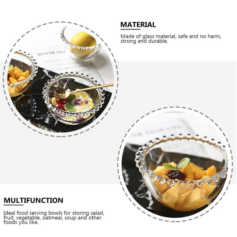 Medium Glass Fruit Serving Bowl For Salad Dessert Snacks Storage Kitchen Tableware - Image 4
