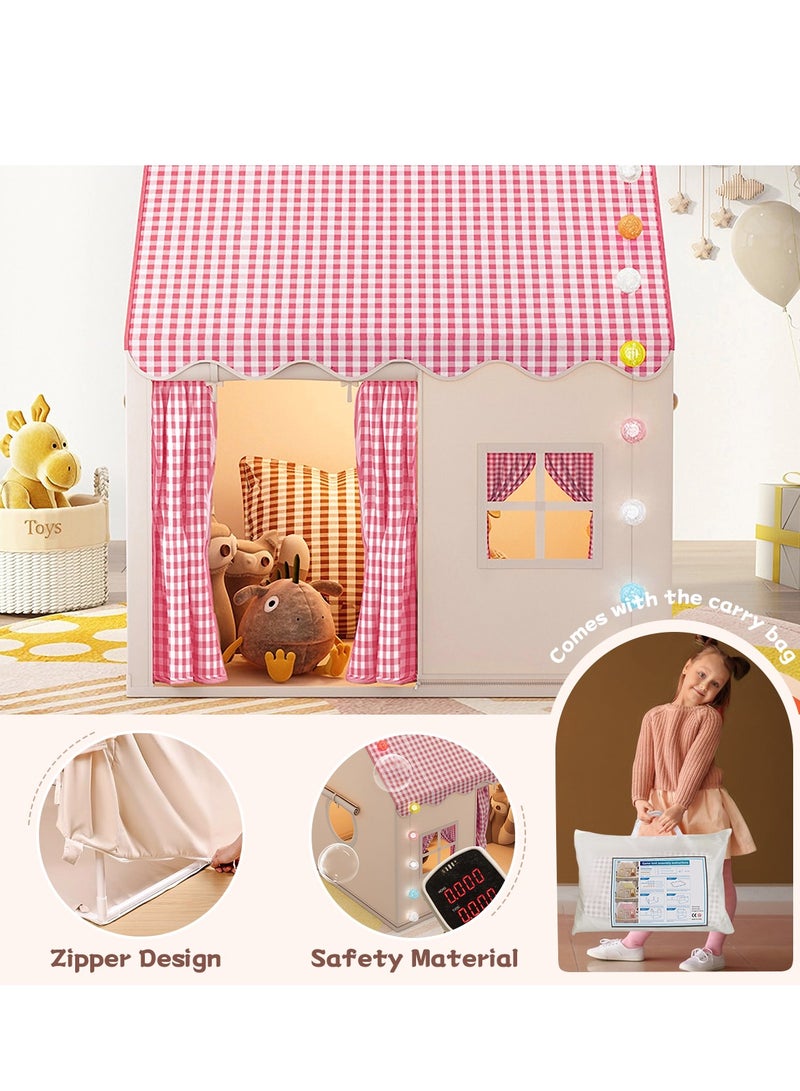 TMOHRA Large Kids Tent Playhouse Indoor Outdoor with LED Lights Kids Toddler Play Tent,Outdoor Playhouse Tent for Baby Princess Castle Tent,Kids Indoor Play Room Toys for Boys Girls 3-10 Years Old - Image 3