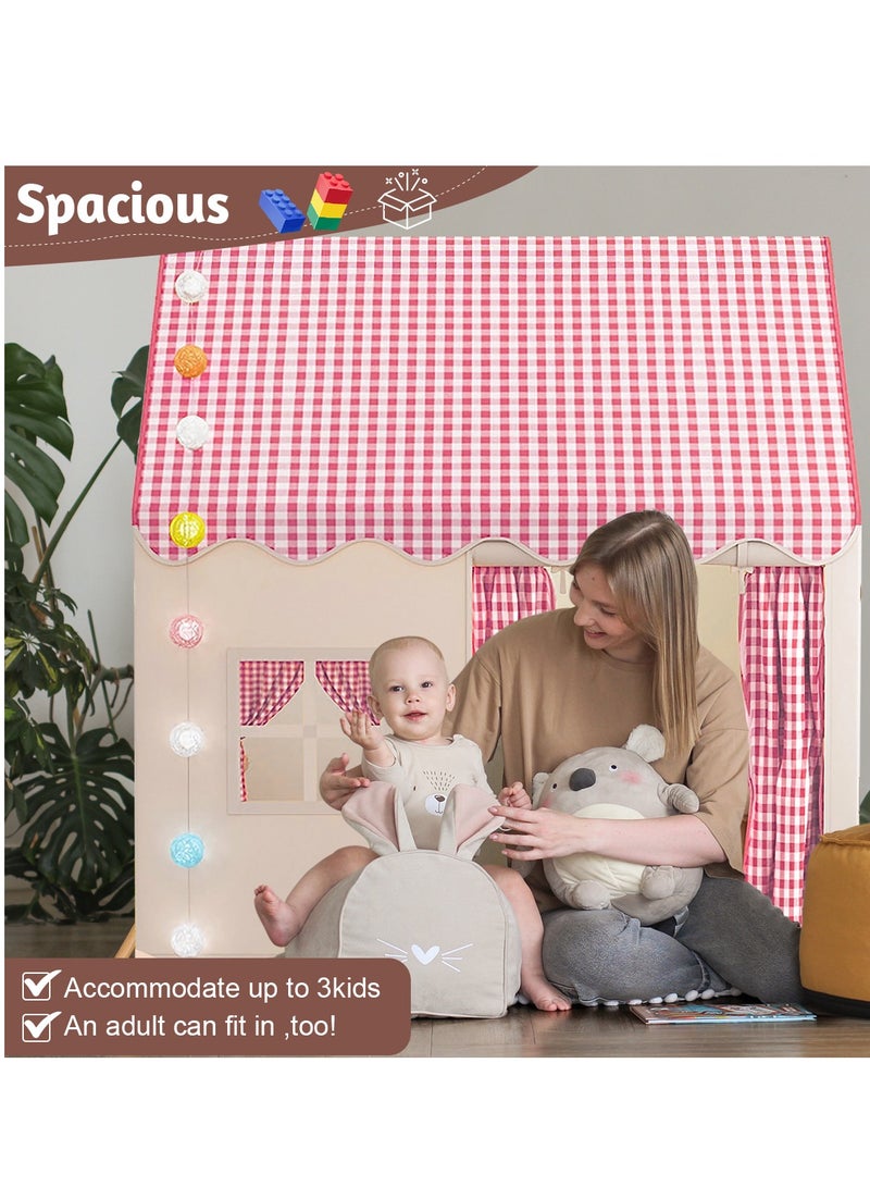 TMOHRA Large Kids Tent Playhouse Indoor Outdoor with LED Lights Kids Toddler Play Tent,Outdoor Playhouse Tent for Baby Princess Castle Tent,Kids Indoor Play Room Toys for Boys Girls 3-10 Years Old - Image 5