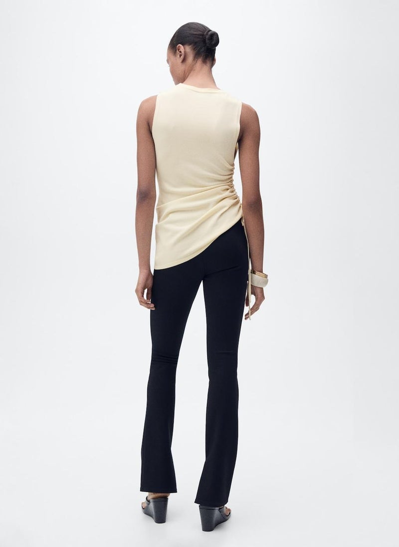 MANGO Side Gathered Knitted Top - Image 2