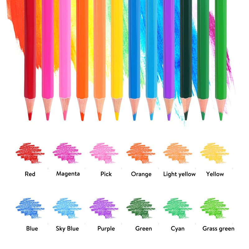 ROCOD 12-Color Colored Pencils Professional Coloring Pencils for Adults Art Color Drawing - Image 3