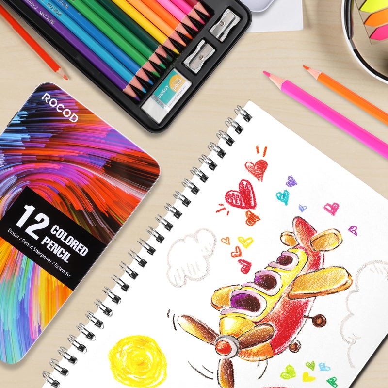 ROCOD 12-Color Colored Pencils Professional Coloring Pencils for Adults Art Color Drawing - Image 5