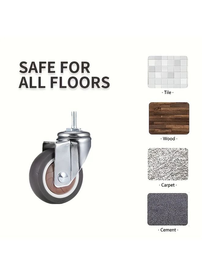 عجلات براغي عالمية من مادة TPR مقاس 1 بوصة، عجلات دوارة 360 درجة لعربات الأثاث - Image 5