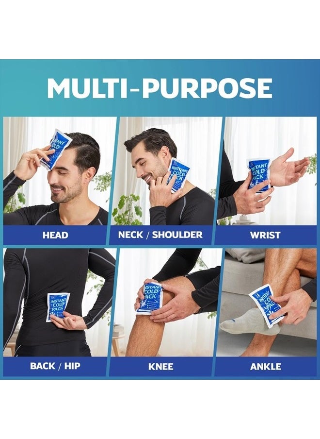 AllSett Health - 25 Packs Instant Ice Cold Pack (6” x 4.5”) - Disposable Instant Ice Packs for Injuries | Cold Compress Ice Pack for Pain Relief, Swelling, First Aid, Toothache, Athletes & Outdoor Activities - Image 1