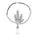 CBLUO 1920s Headband Leaf Rhinestone Hair Hoops Bands 20s Pearl Crystal Tassel Headpiece Hairband Head Chain Women Wedding Festival Halloween Parade Cosplay Dress Up Birthday Party Accessories Black - Image 2