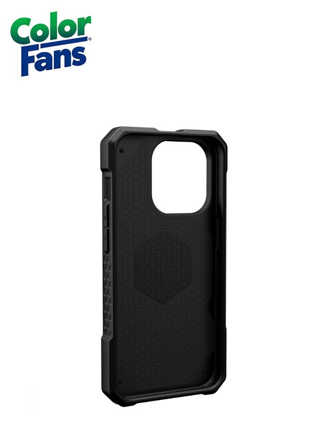 Color Fans Apple iPhone 13 Pro Case Carbon Fiber 6.1" Monarch Pro Build-in Magnet Compatible with Magnet Charging Rugged Shockproof Dropproof Premium Protective Cover - Black  - Image 3