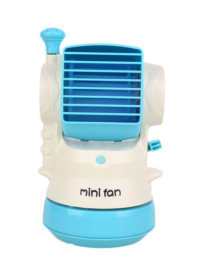 إسكدنيا مروحة من دون شفرات بتصميم محمول قابل للشحن باستخدام منفذ USB أبيض/أزرق