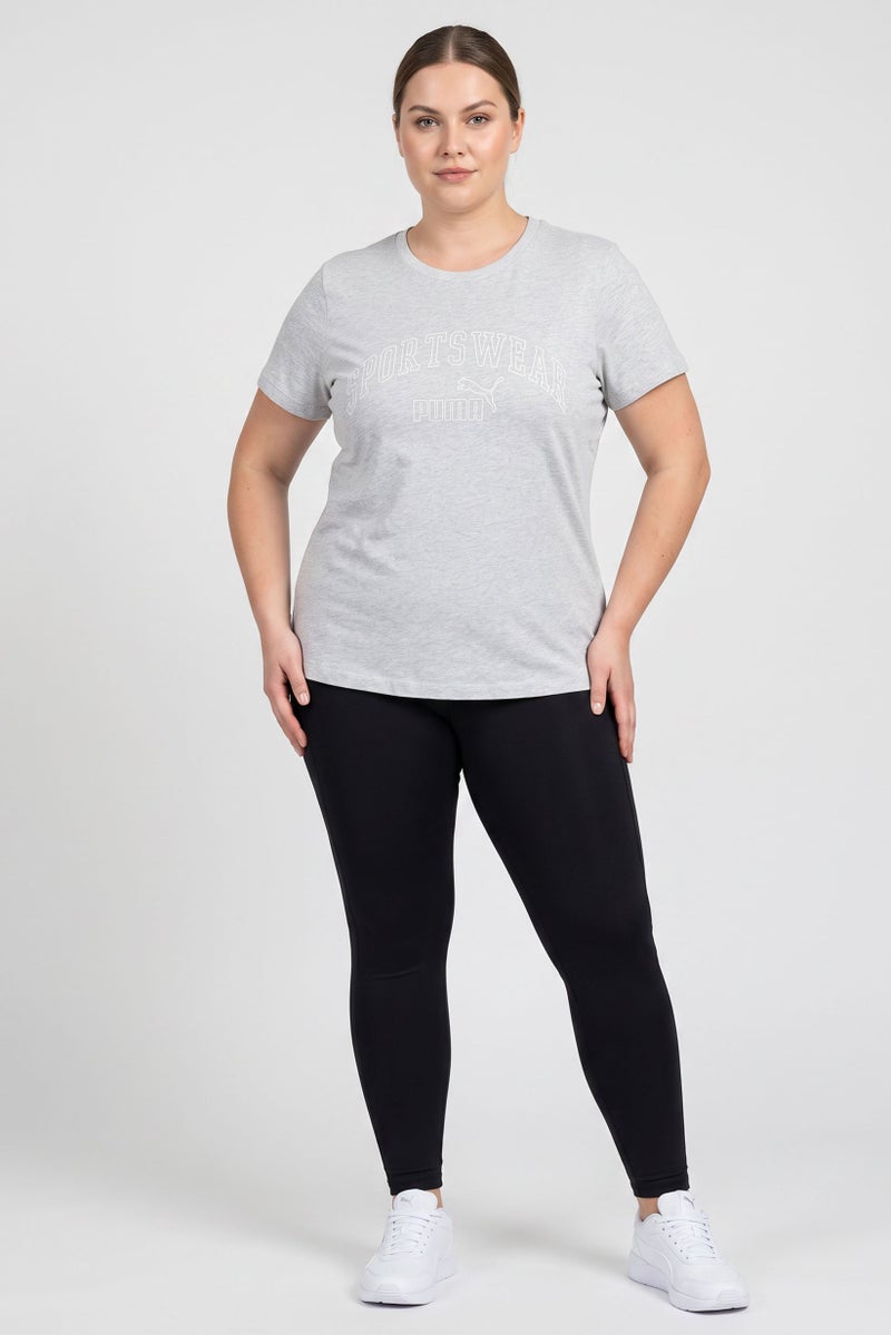 PUMA Women Sportswear Fit Short Sleeve Training T-Shirt, Heather Grey - Image 2
