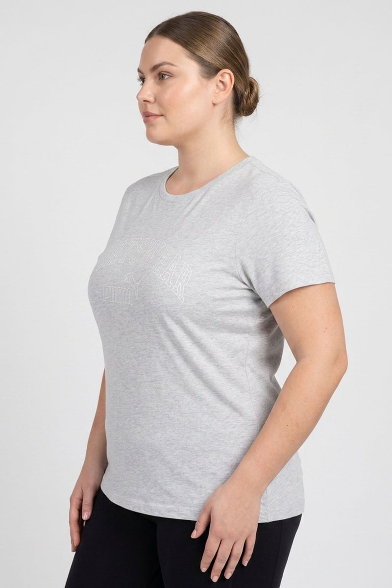 PUMA Women Sportswear Fit Short Sleeve Training T-Shirt, Heather Grey - Image 3