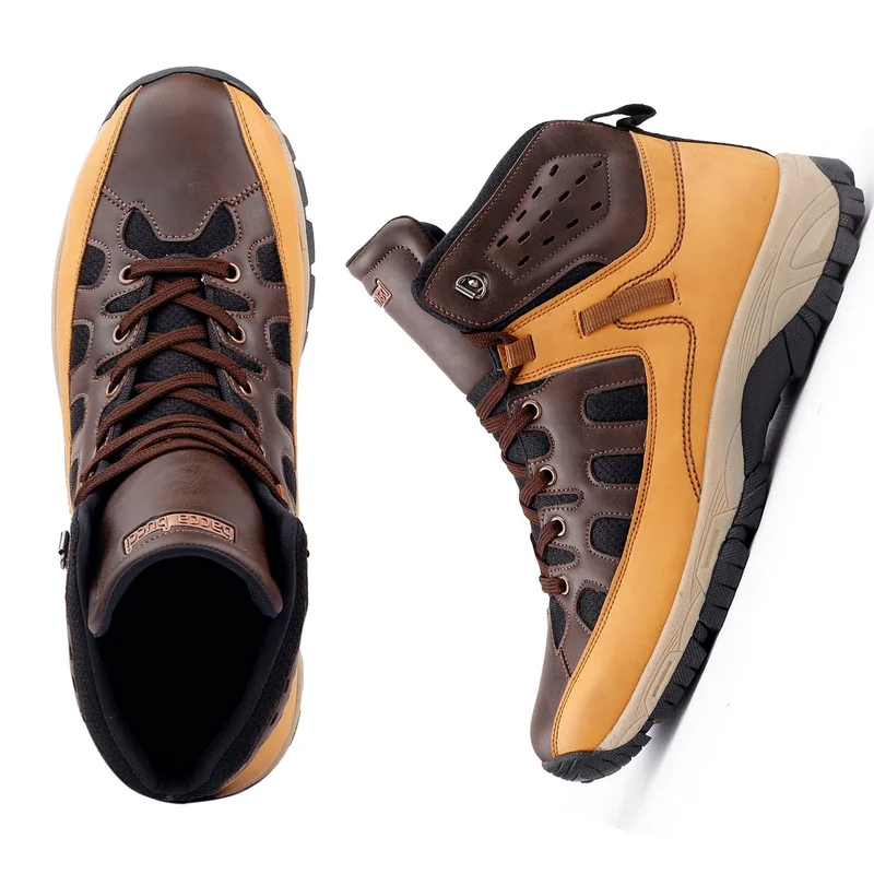 باكا بوتشي أحذية رجالية عالية مقاومة للماء للمشي لمسافات طويلة بكعب منصة