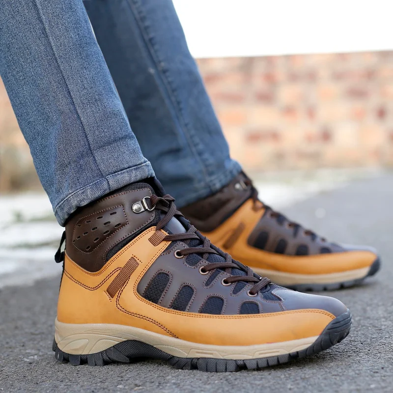 Bacca Bucci Brown Snowball Moto Inspired Trekking Boots for Men | Best Price UAE